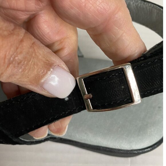 David Tate Women’s Black Leather Slingback Sandals Size 10.5 – Resort Boho Work - Picture 7 of 9